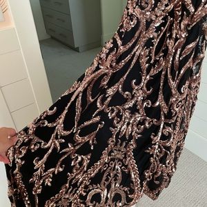 Evening gown (rose gold sequins)